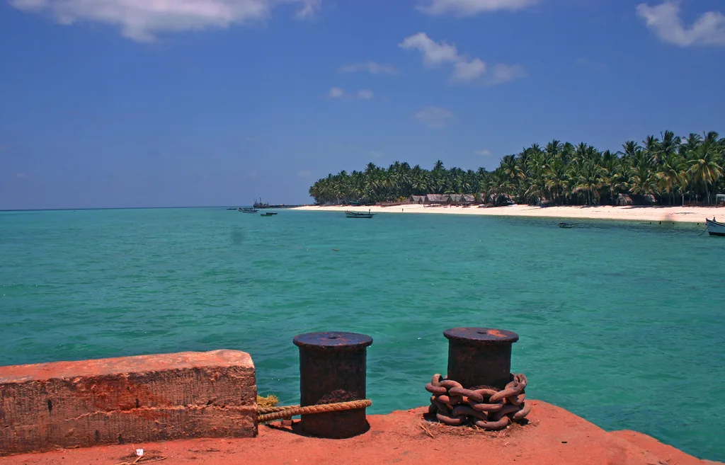 Shallow reef water off Agatti